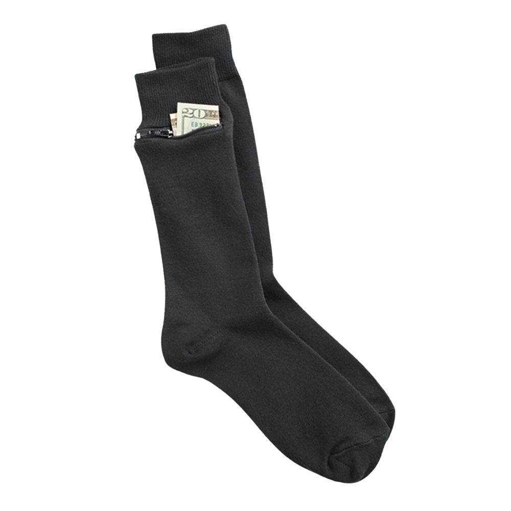 Interior Zipper Pocket Socks