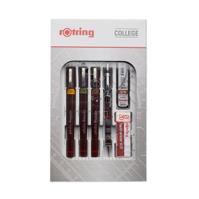 ROTRING RAPIDOGRAPH SET 4 RAPIDI 0,1 0,2 0,4 0,6 + CHINA NERA + CHINA ROSSA  - Pennarelli Copic