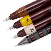 A closeup of four Isograph pen tips with different sized nibs. image number 5