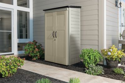 Rubbermaid Commercial Products Outdoor Storage Shed, Vertical, H 72 in Olive/Sandstone FG374901OLVSS - 1 Each