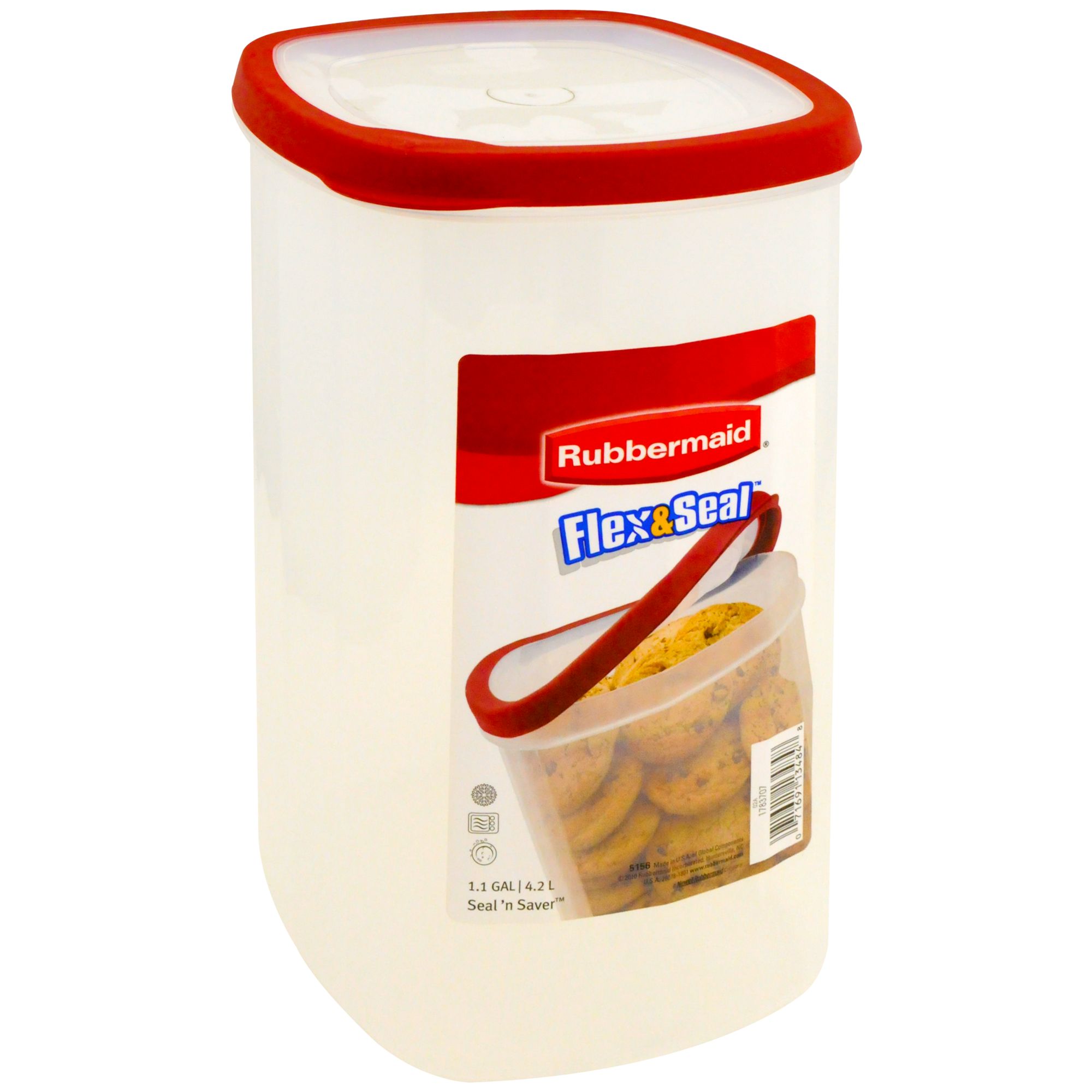 Rubbermaid Cereal Food Storage Container 1.5 Gal 24 Cup Red Lid Flex and  Seal