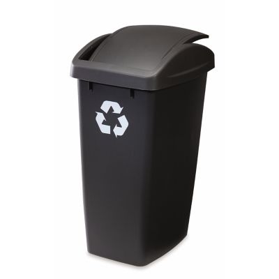 Swing Top Trash Can. 50 L/13 gal. (Black and Grey)