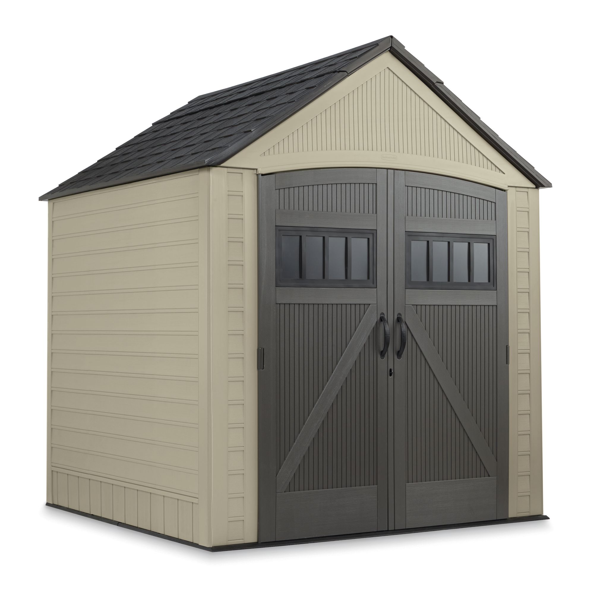 Rubbermaid - We are excited to introduce our NEW Rubbermaid® 7x7 Storage  Shed! This shed is made of durable resin that won't rust or rot, providing  weather resistance all year long. The