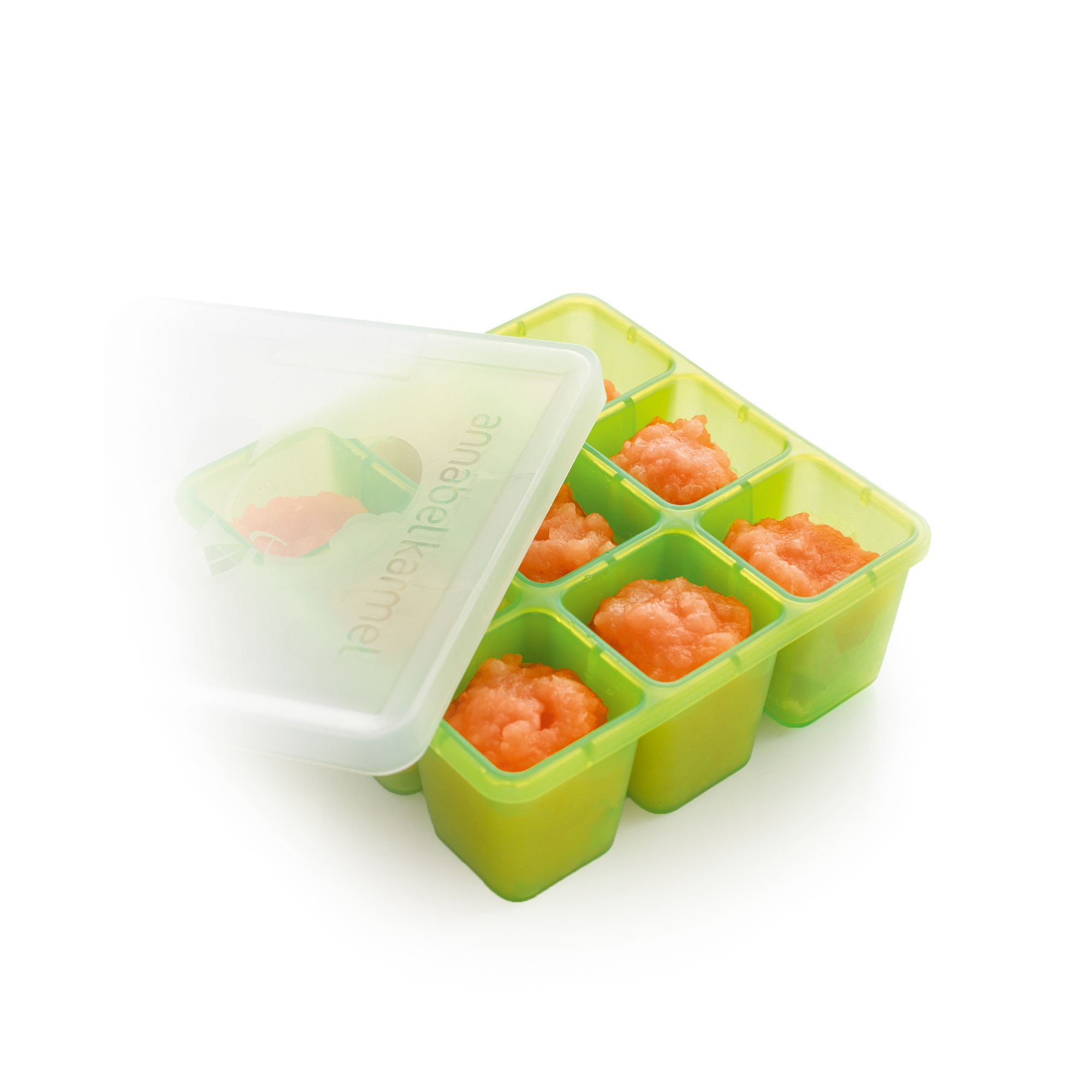Silicone Baby Food Storage Container and Freezer Tray - Food-Grade Silicone  Mold with Clip-On Lid - 9 x 2.5 Oz Easy Out Portions (Green)