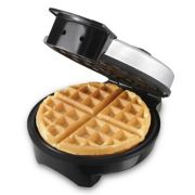 Black single round waffle maker image number 1