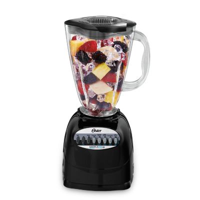 Oster 6812-001 Core 16-Speed Blender with Glass Jar, Black & Blender 6-Cup  Glass Jar, Lid, Black and clear