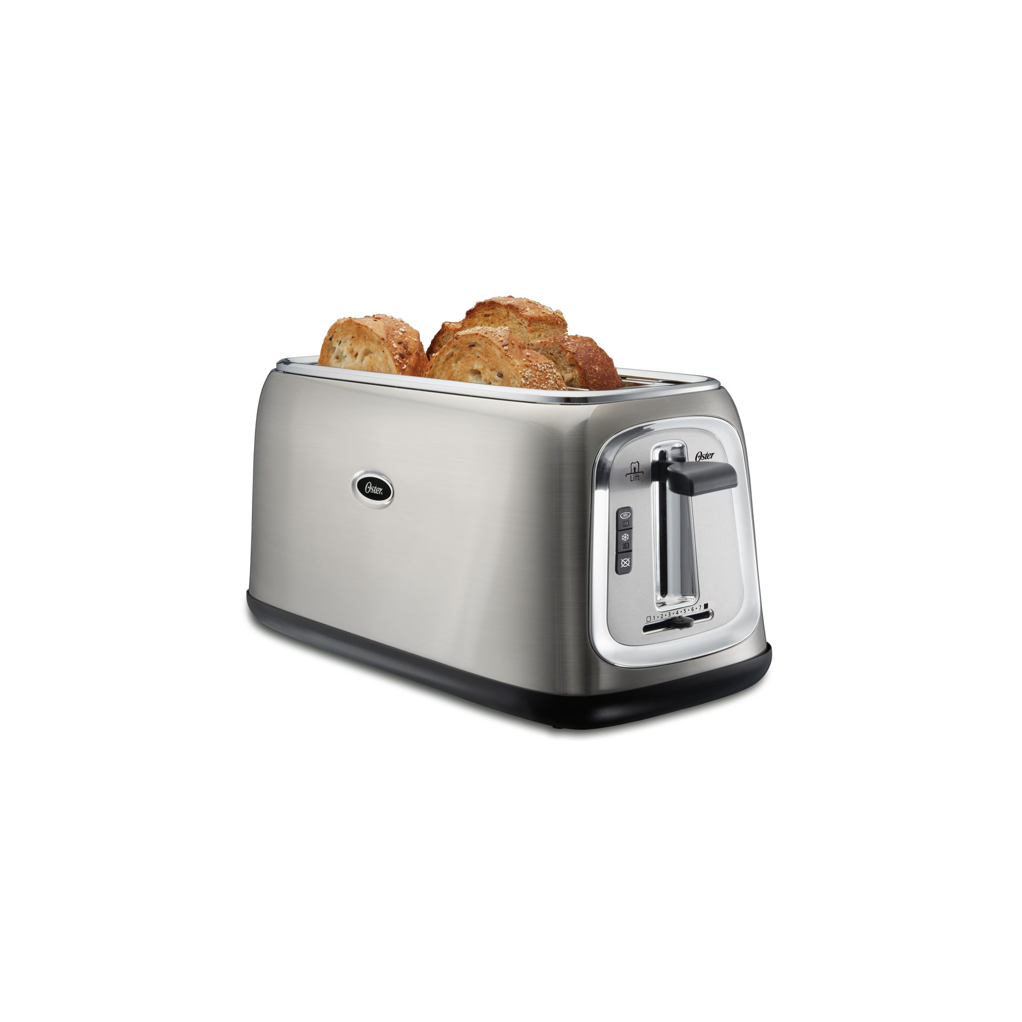 Oster Extra Wide Slot Toaster, 4-Slice, 12 3/4 x 13 x 8 1/2, Stainless  Steel (RWF4S)