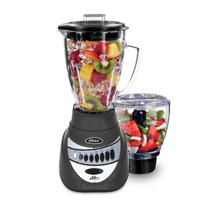 Oster® Precise Blend 700 Blender with Food Chopper and 6-Cup Glass Jar, Gray