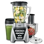 Stainless steel blender with food chopper and smoothie cup image number 1