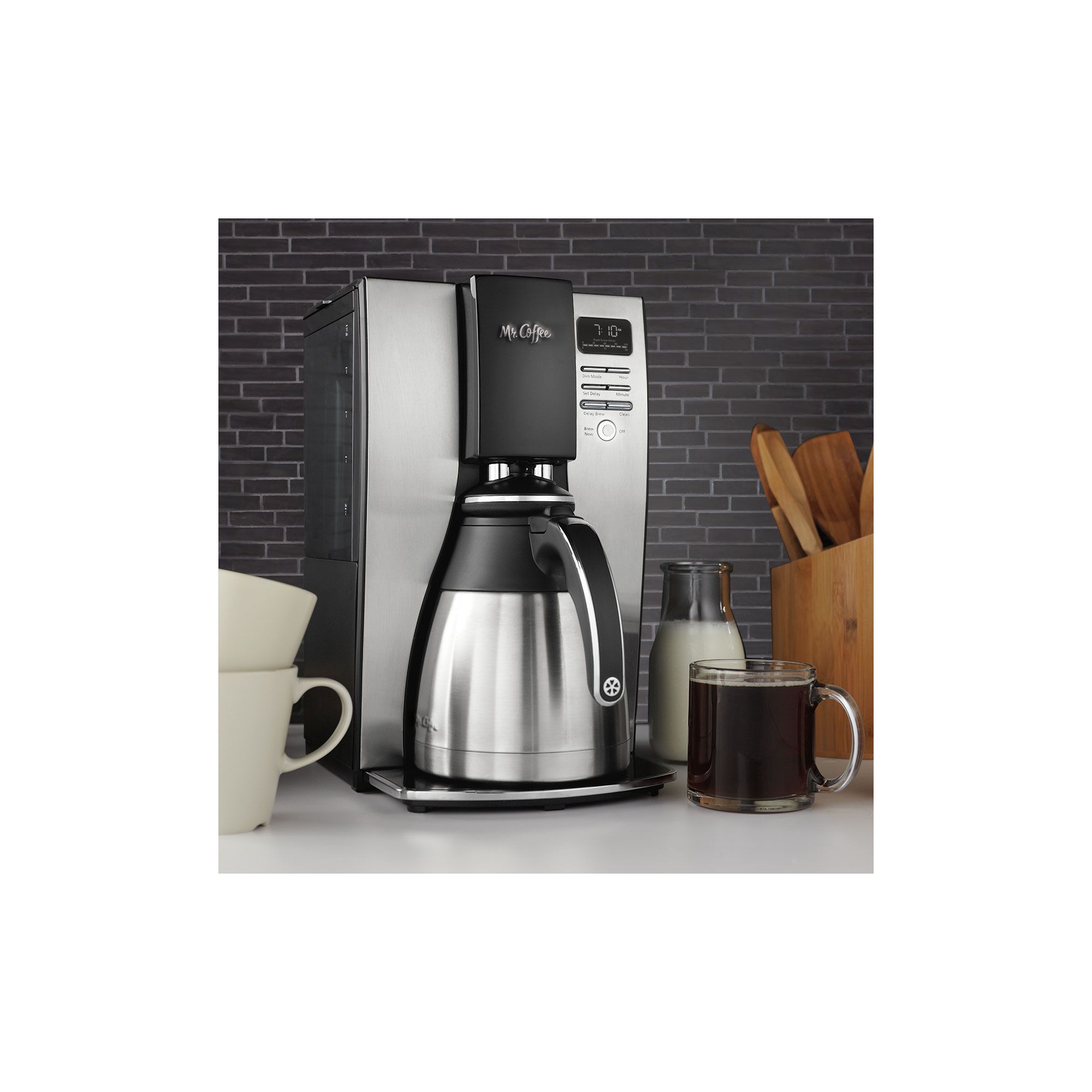 Best Buy: Mr. Coffee 10-Cup Coffee Maker with Thermal Carafe  Stainless-Steel/Black 2133734