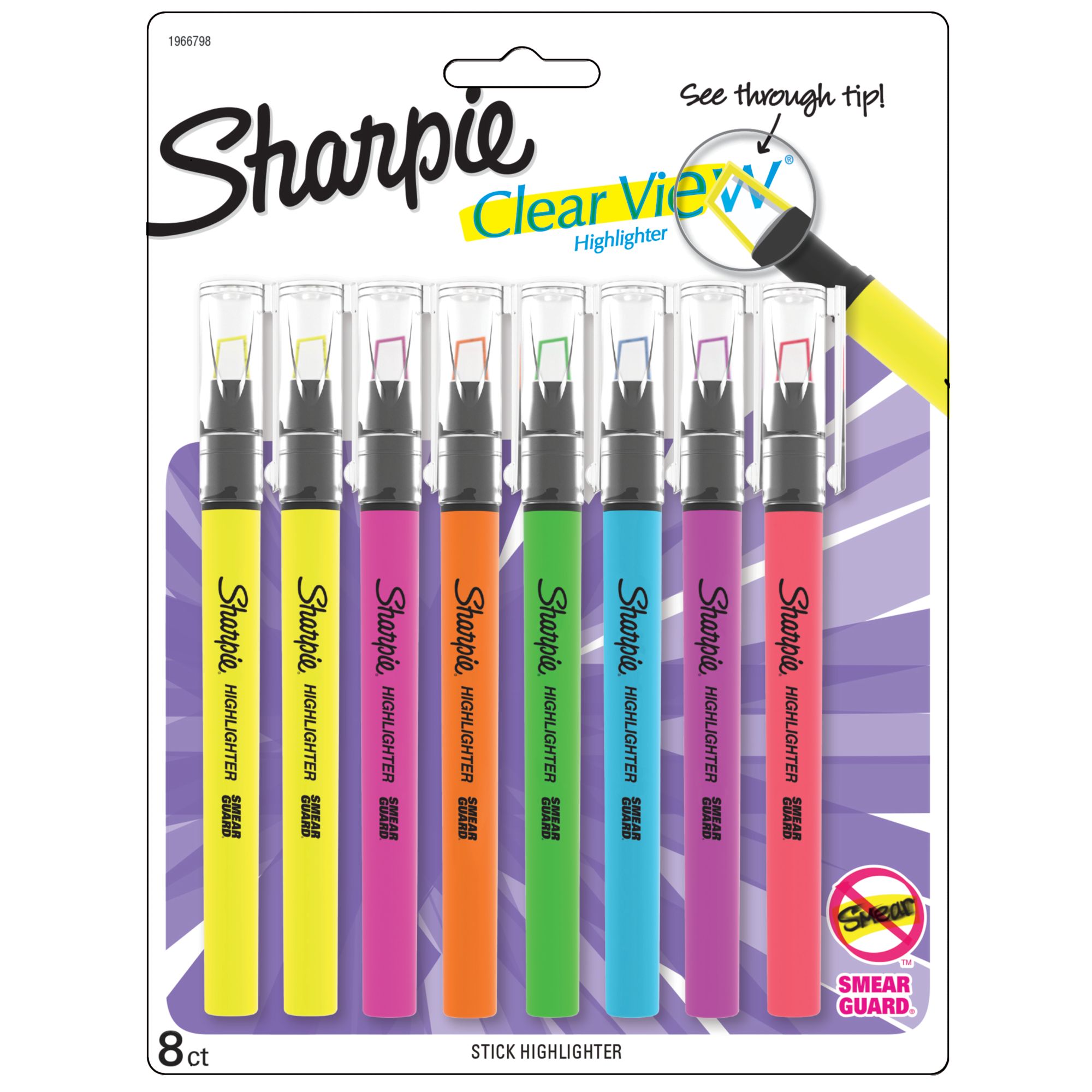 Sharpie Clear View Highlighters - Set of 4, Assorted Colors, Tank