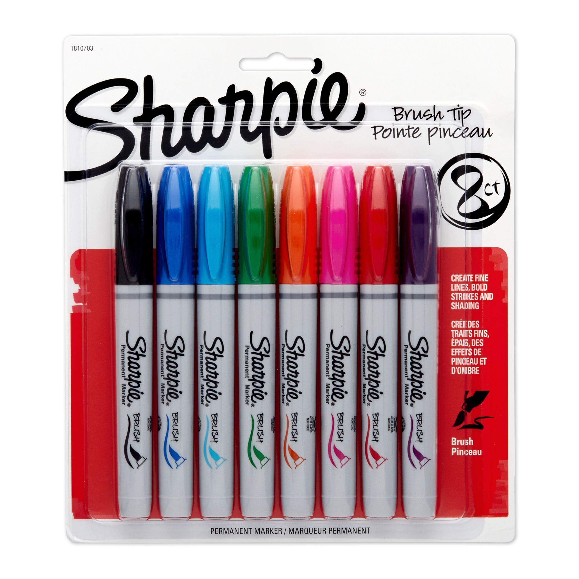 Sharpie 12pk Marker Pens Brush Tip Multicolored : Target