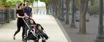 baby strollers facing mom
