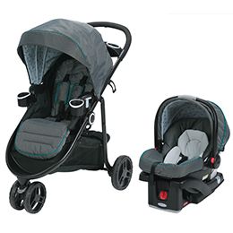 gray stroller and carseat