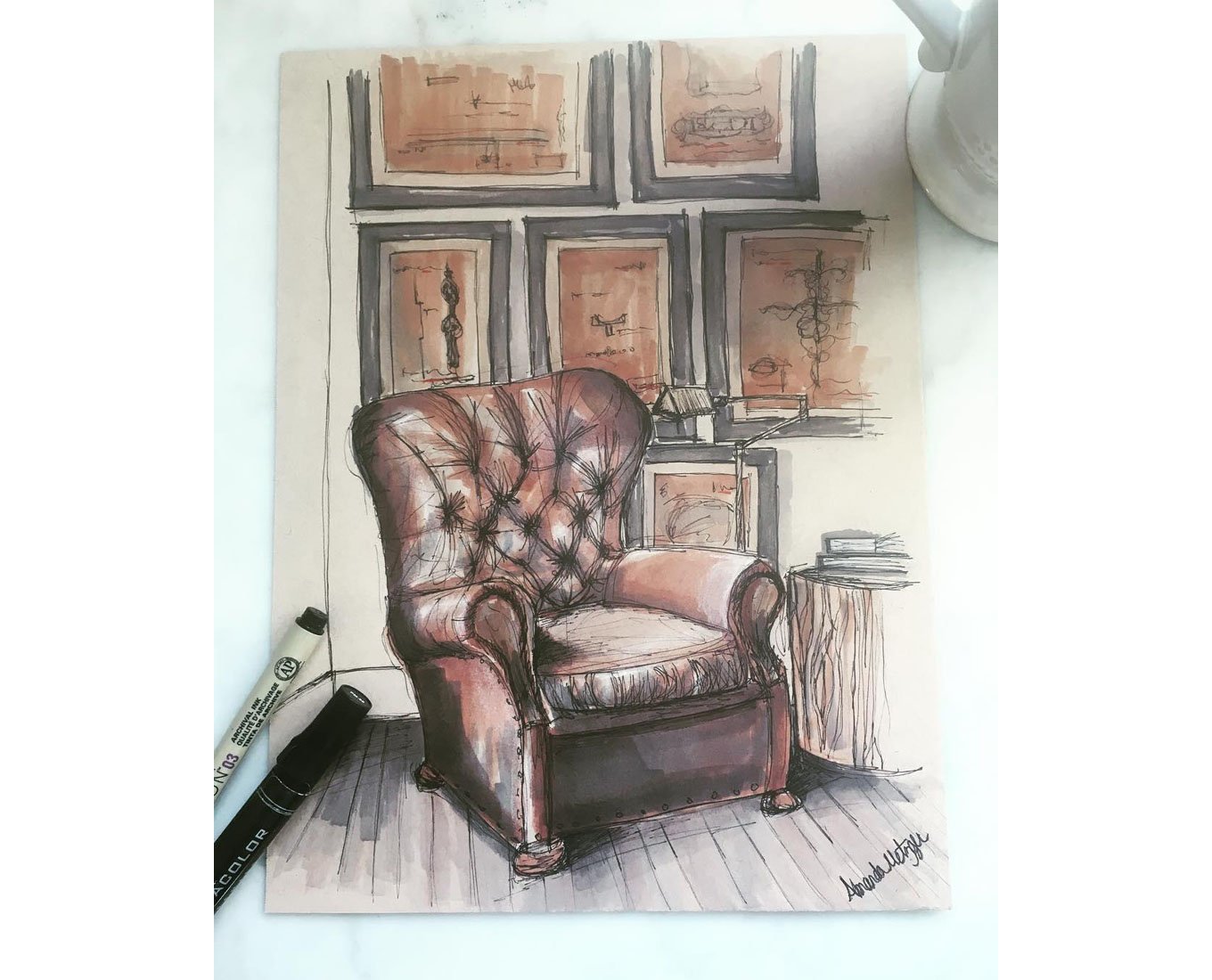 Interior Design Sketches | Prismacolor