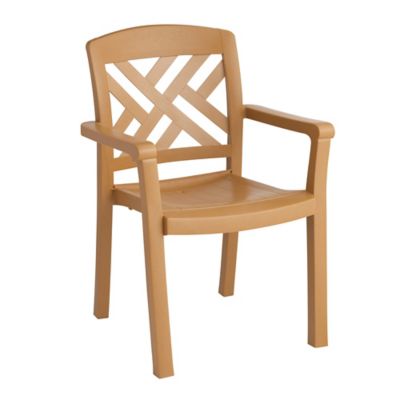 UPC 014306139890 product image for Outdoor Stacking Armchair Faux Teak Finish (Set of 4) - Grosfillex | upcitemdb.com