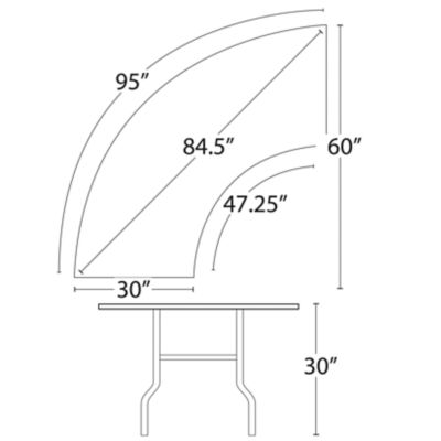 Check out the Serpentine Quarter Round Table 30'L&nbsp;x&nbsp;60"W&nbsp;x&nbsp;30"H for rent