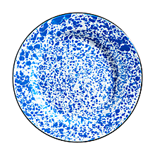 Check out the Tinware Dinner Plate 10.5" Blue and White for rent