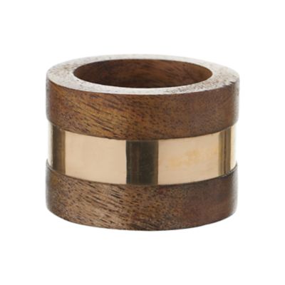 Check out the Gold Band Teak Wood Napkin Ring for rent