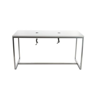 Check out the Communal Charging Table 7' L x 36" W x 42" H White and Stainless Steel for rent