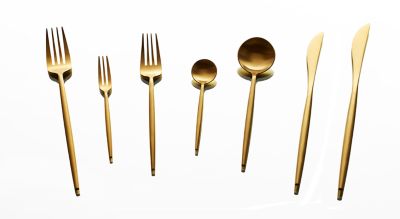 Black & Matte Gold Flatware/Rental Price Per Piece — Luxe Event Decor