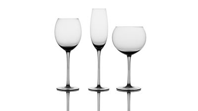 Set of 4 Small Smoke Coloured Wine Glasses 