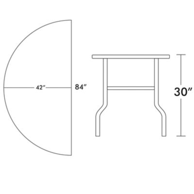 Check out the Half Round Table for rent