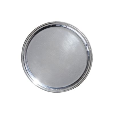 Check out the Silver Round Hammered Grooved Tray for rent