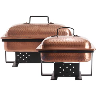 Check out the Antique Copper Hammered Rectangle Chafer for rent