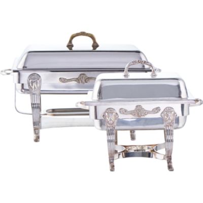 Check out the Silver Rectangle Chafer for rent