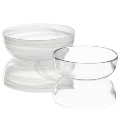 Small Colored & Clear Glass Serving Bowls for rent from Delicate