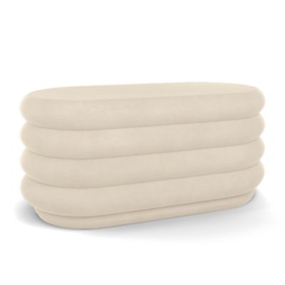 Check out the Reese Oval Ottoman Velvet Ivory for rent