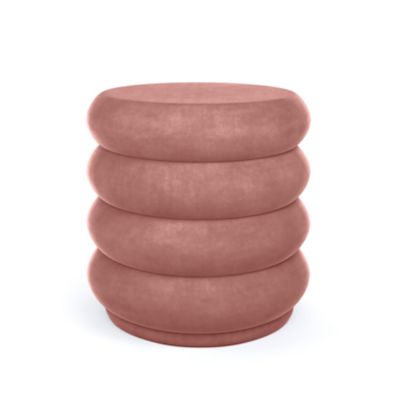 Check out the Reese Round Ottoman Velvet Dusty Rose for rent
