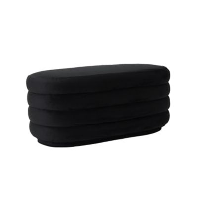 Check out the Reese Oval Ottoman Velvet Black for rent