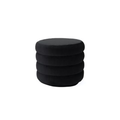 Check out the Reese Round Ottoman Velvet Black for rent