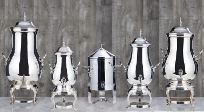 Silver Fluted Coffee Urn, Bar & Beverage Rentals