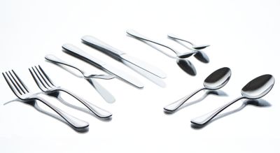 C Black Stainless Steel Hammered Flatware - Party Rentals NYC