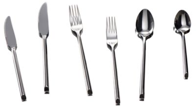 C Black Stainless Steel Hammered Flatware - Party Rentals NYC