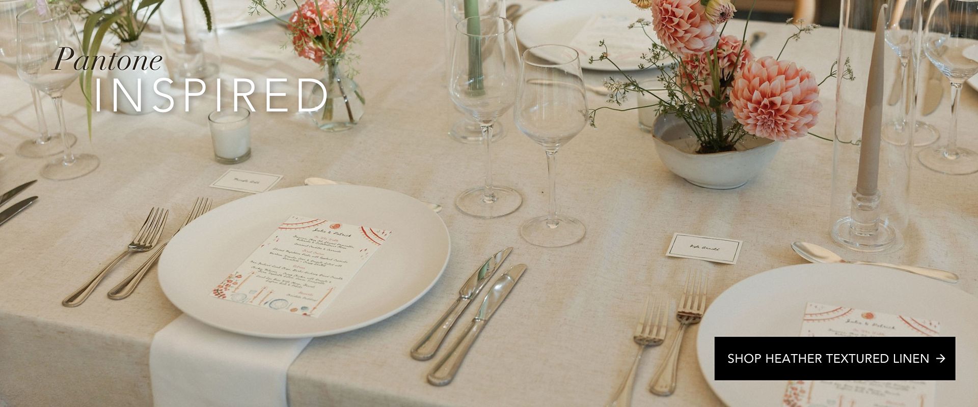 Pantone inspired tablecloth for rent