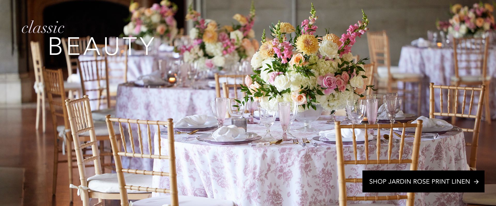 Rose Floral Tablecloth For Rent