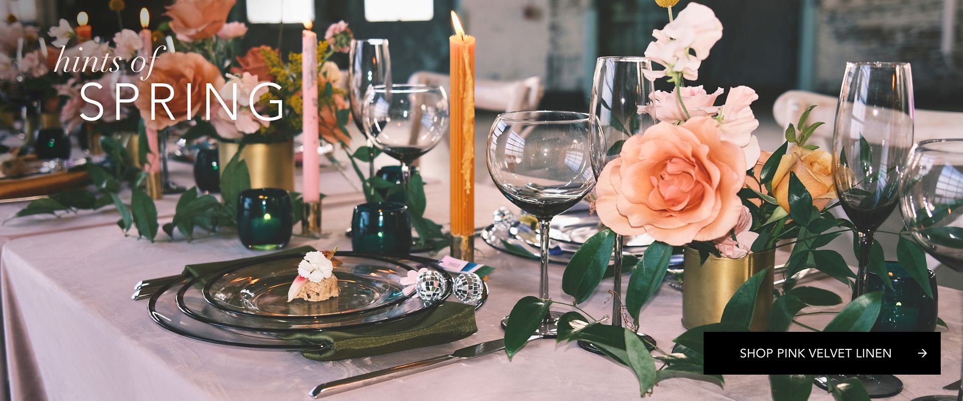 pink velvet tablecloth for rent