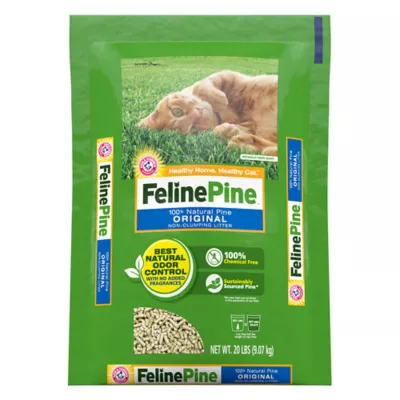 Product Feline Pine Non-Clumping Pine Cat Litter - Scented, Low Dust, Natural