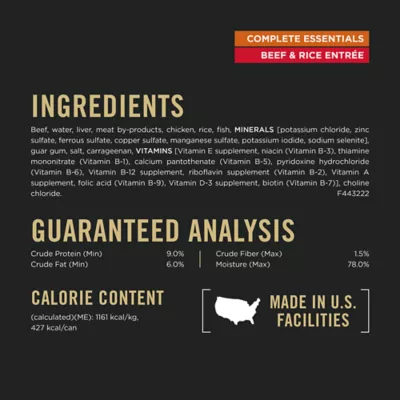 Product Purina® Pro Plan Complete Essentials Adult Wet Dog Food - Classic Pate, Beef & Rice, 13 Oz