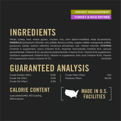 Product Purina Pro Plan Weight Management Adult Wet Dog Food - Turkey & Rice, 13 oz