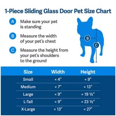 Product PetSafe® 1-Piece Sliding Glass Pet Door - Adjustable Height 91 7/16" to 96" - White