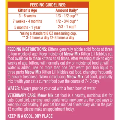 Product Meow Mix Kitten Li'l Nibbles Dry Cat Food - Chicken, Turkey, Salmon, Ocean Fish