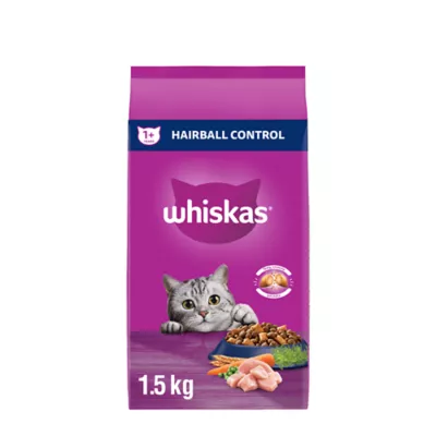 Product Whiskas Adult  Dry Cat Food Hairball Control, Real Chicken Flavour