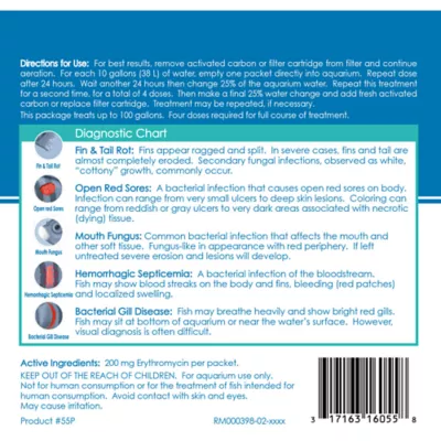 Product API® E.M. Erythromycin Fish Bacterial Infection Treatment