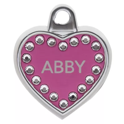 Product TagWorks® Blingz Collection Personalized Small Heart Personalized Pet ID Tag