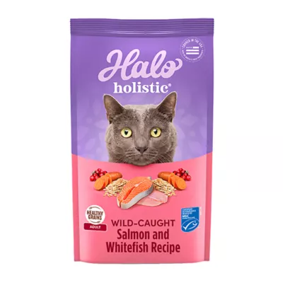 Product Halo Holistic Healthy Grains, Adult Dry Cat Food - Salmon & Whitefish Recipe, 6 lb